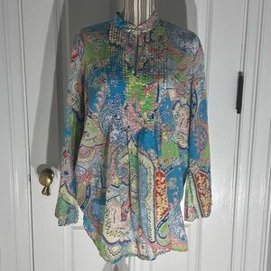 Ralph Lauren Multicolor Paisley Top 1x beach coastal tunic women’s T297